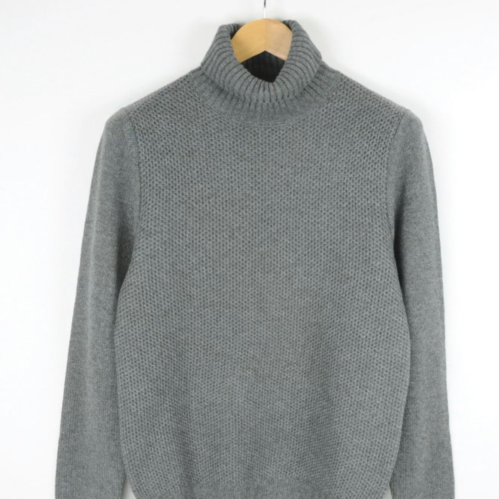 SUITSUPPLY NWOT: Wool Cashmere Sweater Men's MEDIUM Waffle Knit Turtle High Neck